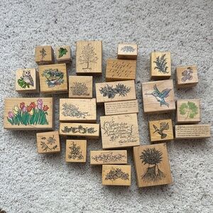 Wooden Stamps with Nature Designs